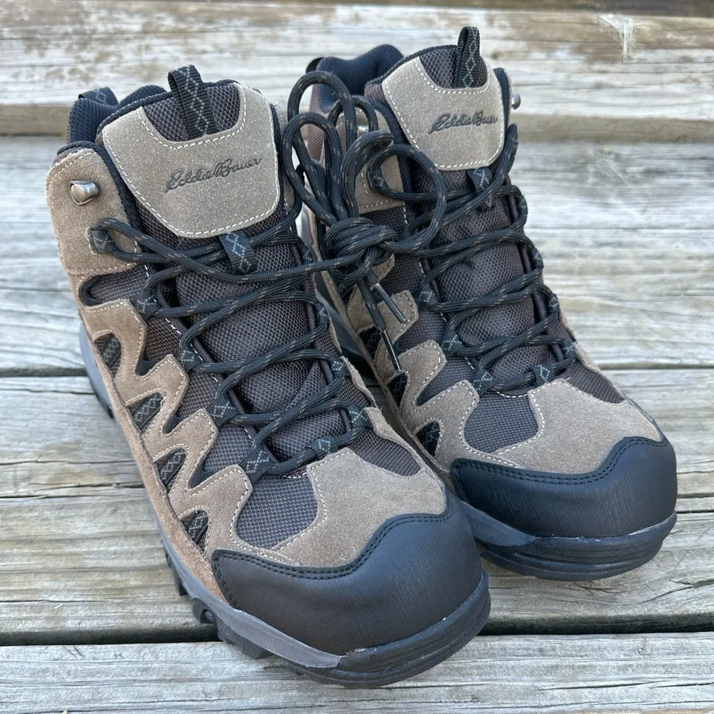 Eddie Bauer Ridgeline Waterproof Leather Hiking Boots Brown Men’s 12 NWOT